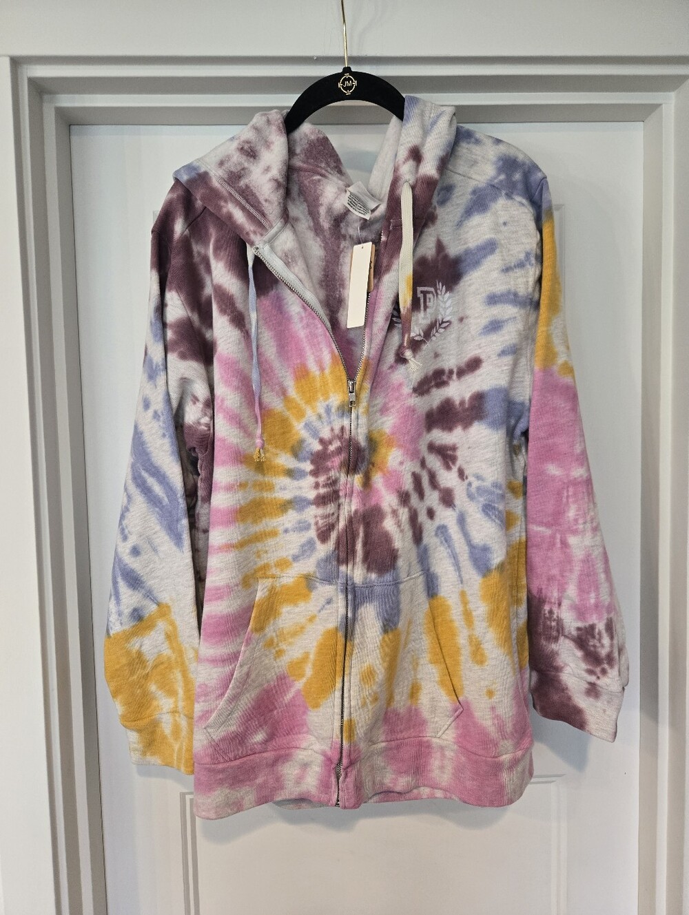 NWT!! PINK Tie-Dye Zip Hoodie Jacket. Size L